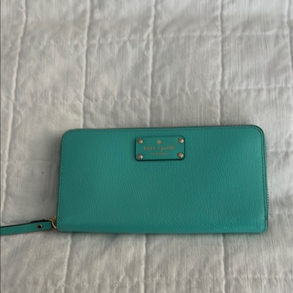 Kate Spade Tiffany Blue Wallet Vibrant Leather Design